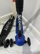 Zinc T-Motion Foldable Light Up 3 Wheel Scooter | Black + Blue scooter