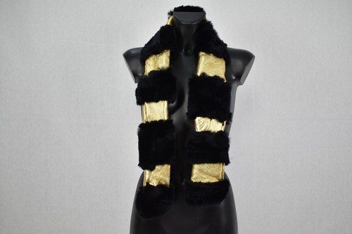 Gold sheepskin scarf fur - gold,