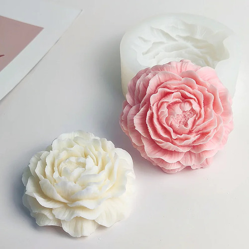Large peony silicone candle - peony,