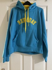 Blue & Yellow ‘No Worries’ Newquay Life Guard Surfer Hoody Jumper - Size 8/10
