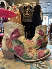 Maria Grazia Ripari Leather Western Cowboy Boots Cuban Heel Size 6 (39) Stunning