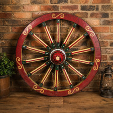 Large Painted Vintage Wooden