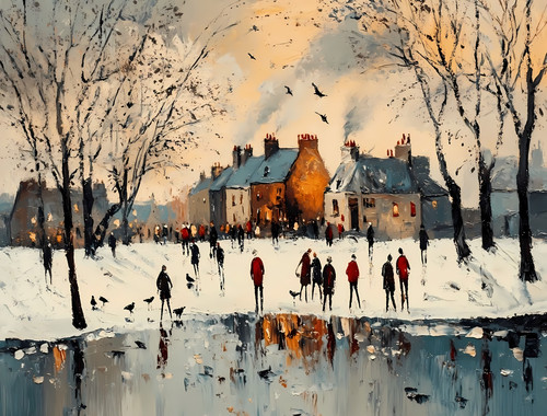 Lowry style canvas picture - l,