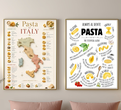 Italian pasta varieties map - varieties,