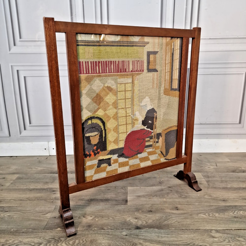 Antique mahogany fire - antique,