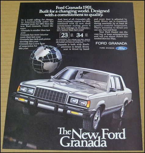 1981 ford granada print car - print, ad