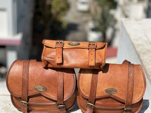Leather motorcycle saddle bags - motorcycle,