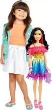 Barbie Large Doll with Black Hair, 28 Inches Tall, Rainbow Dress & Styling Acces
