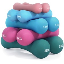 Neoprene bone dumbbells - bone, set