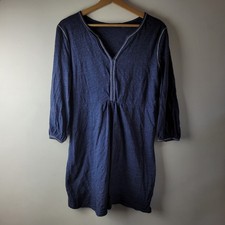 Boden Women Size M Blue Jersey Stretch Tunic Long Line Top Casual Smart Summer