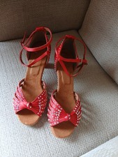 Red Diamante Latin Dance Shoes