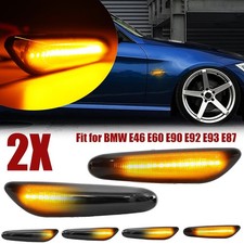Dynamic LED Side Indicator Turn Signal Light Smoke For BMW E90 E92 E87 E60 E46