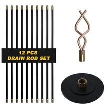 12 Piece Drain Rod Set 9m