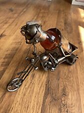 Nuts And Bolts Tri Motorbike Art Sculpture Metal Ornament Bottle Holder