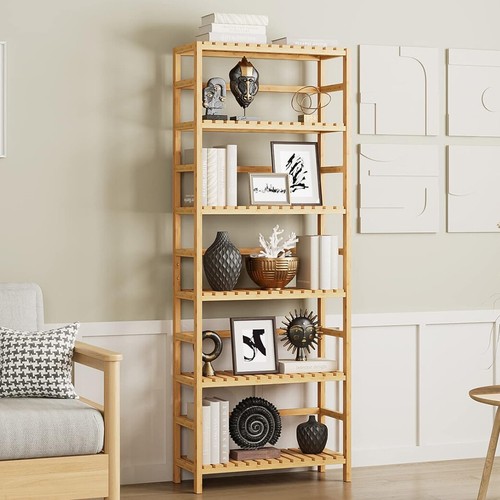 Tier bamboo shelf bookcase - shelf,