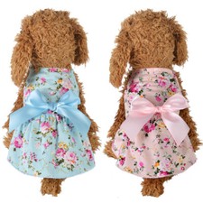 Small Dog Pajamas Soft Pyjamas Cat Puppy Pet Clothes Dressing Gown Flower Dress