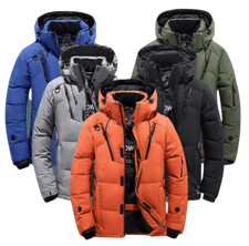 MENS Winter Warm Quilted Parka Duck Down Jacket Padded Bubble Puffer Hooded Coat