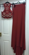 Stunning Beautiful Sherri Hill Two Piece Red Prom Dress (worn by UK size 10)