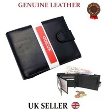 Designer Mens Leather Wallet RFID SAFE Contactless Card Blocking ID Protection