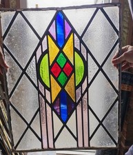 Beautiful Antique Art Deco Stained Glass Window Panel LS5