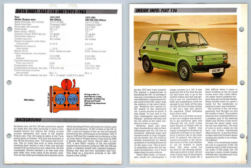 Fiat 126 data - 126, sheet