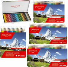 Caran d'Ache Prismalo Aquarelle Colour Pencils Water Soluble Tins of 18 30 40 80