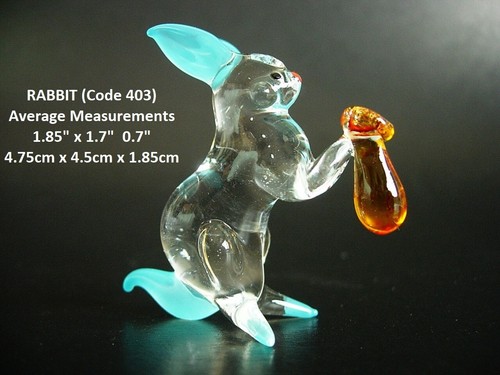 Miniature glass rabbit - glass,