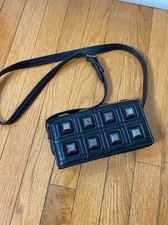 Zara Black Quilted Studded