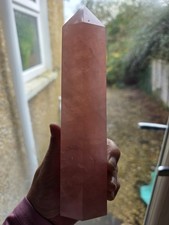 Stunning Large Rose Quarts Quartz Crystal Tower Beautiful Pink Self Love Gift UK