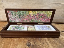 Vintage Games Box, Good Housekeeping, 2 Packs Of Cards & Dice In Wooden Box