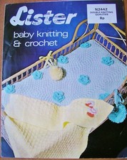 Vintage DK Knit & Crochet Pattern 2442: Baby's Pram / Cot Covers, Blankets