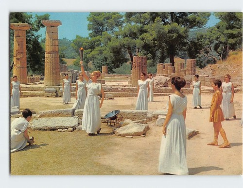 Postcard olympic flame olympia - postcard,