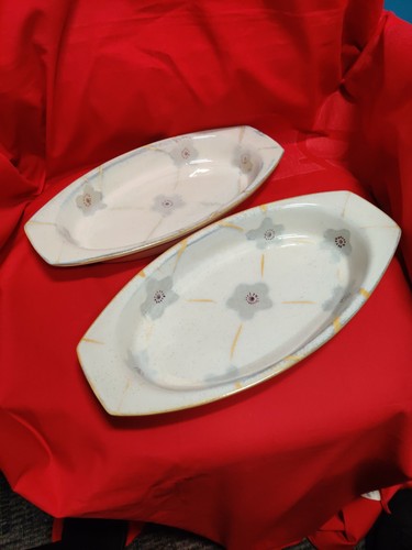 Modern oval floral serving - modern,
