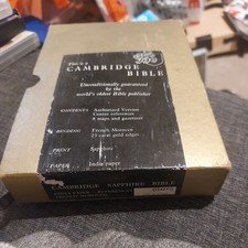 Cambridge SAPPHIRE Bible  23 carat gold edges French Morocco India paper  0242yg