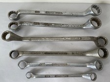 6 x Mixed Brands 5/16” to 3/4" Whitworth BSW Vintage Offset Ring Spanners
