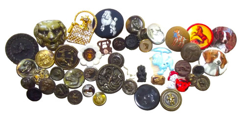 Antique vintage buttons - antique,