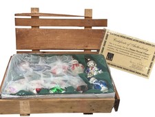 Thomas Pacconi Classics Christmas Ornaments Set of 7 Glass in Wood Box & COA