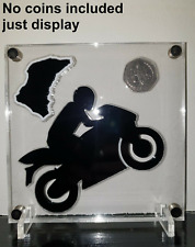 Motorbike 50p Motorcycle coin stand display acrylic case (No Coin included)