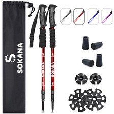 2 X Telescopic Anti-Shock Extendable Trekking Poles Hiking Walking Camping RDE