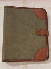 Vintage Mulberry Scotchgrain Leather Large A5 Organiser  & Contents. Khaki green