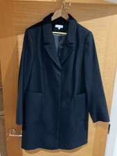 RED HERRING @ DEBENHAMS Navy Single Breast Coat Overcoat Pea Coat UK16 BRAND NEW