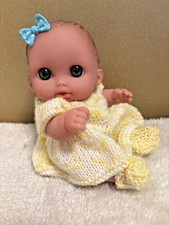 Berenguer Doll (preloved) Green Eyes, Blue Bow and Yellow Outfit & Adoption Cert