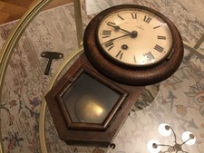 Antique H.A.C. Mahogany Pendulum Wall Clock From 1900-1919