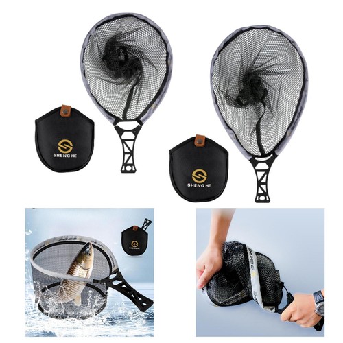 Portable folding fishing net - folding,