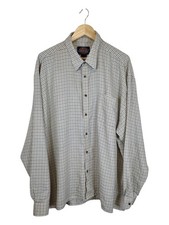 Dickies Men’s Check Shirt Cream Blue Green Long Sleeve XXL 18.5"