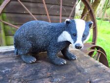BADGER, Realistic Weatherproof Home & Garden Ornament. Vivid Arts. Size D