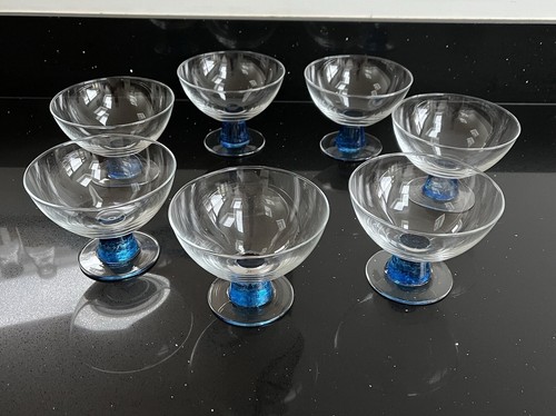 Denby blue jetty footed glass - denby,
