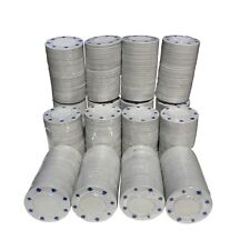 1000 x WHITE FULL WIDTH POKER ROULETTE CASINO CHIPS - SUITED DESIGNS TOKENS  