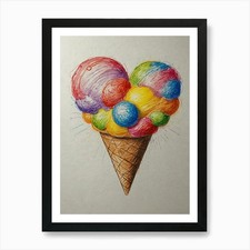 Heart Ice Cream Art Print