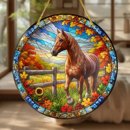 Brown horse suncatcher - brown,
